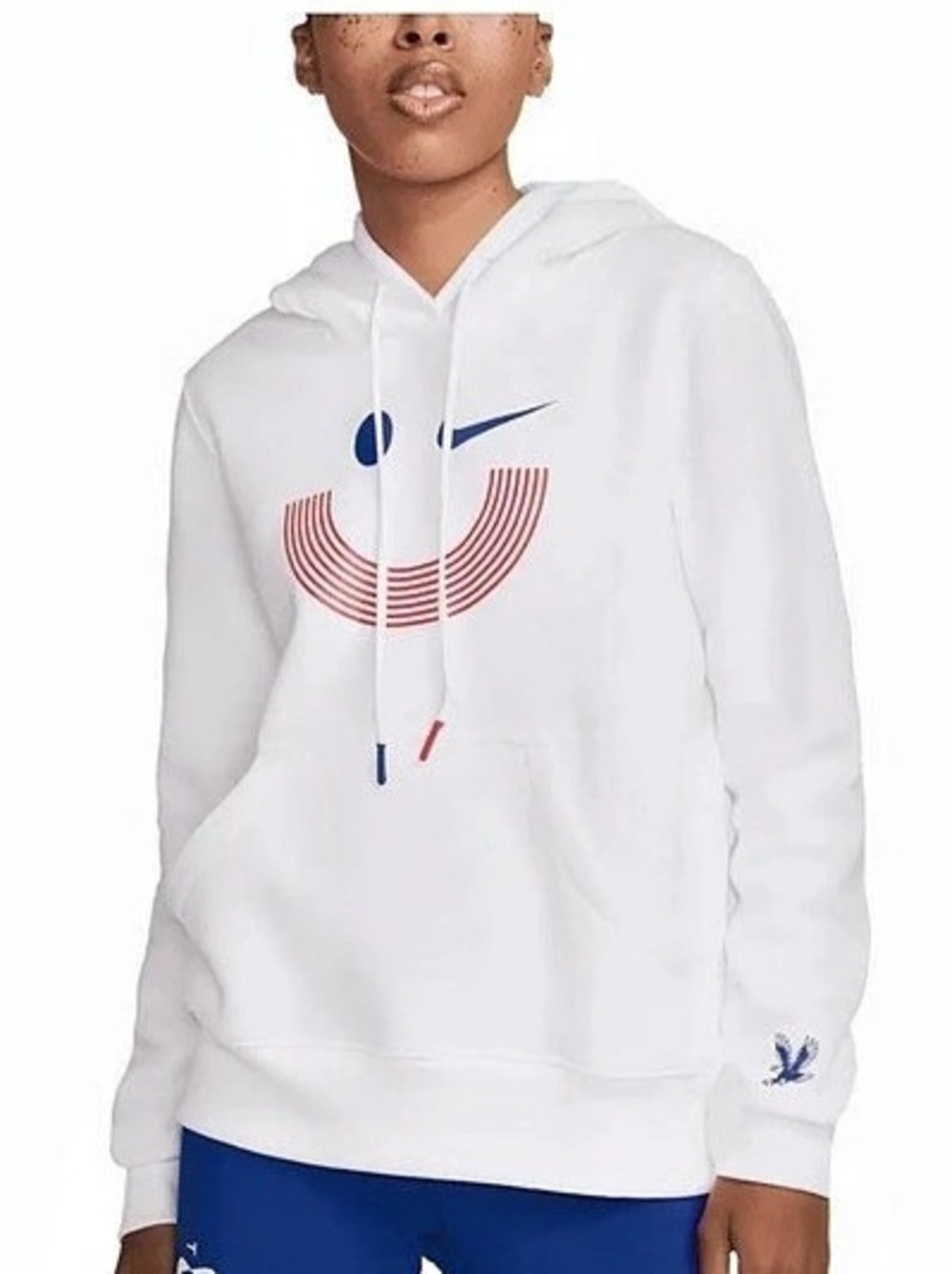 Nike Women’s USA Phoenix Fleece Pullover Hoodie USA Graphic White Size Medium